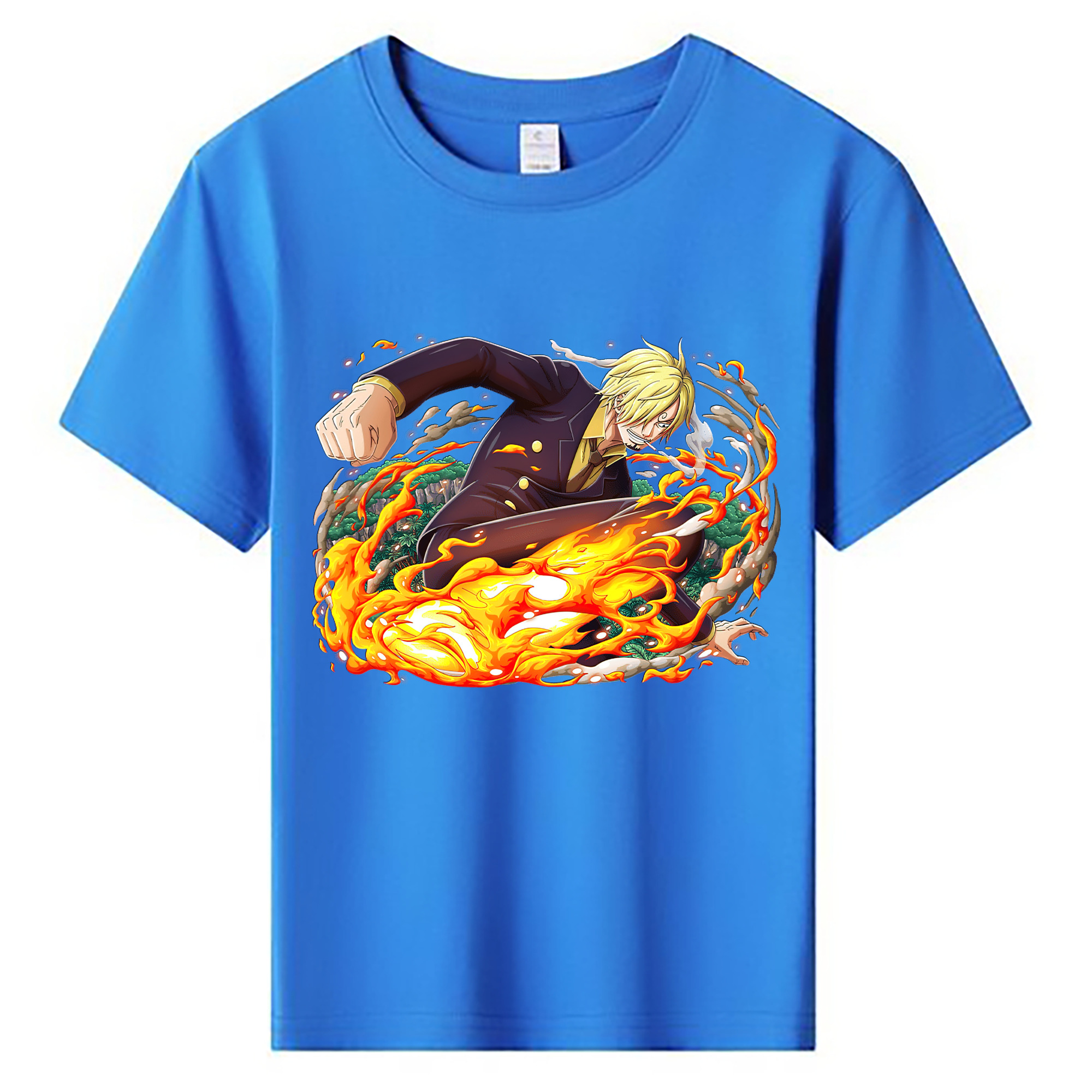 （画像用） ワンピース サンジ ONE PIECE Sanji 綿100％キッズTシャツ（フロントプリント）